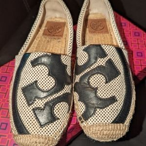 Tory Burch Canvas Espadrilles.  Size 5